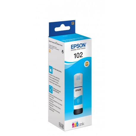 Epson 102 - 70 ml - cyan - original - ink tank - for EcoTank ET-15000, 2750, 2751, 2756, 2850, 2851, 2856, 3850, 4750, 4850, 4856 - 4