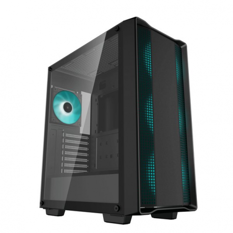 DeepCool CC560 V2 - Mid tower - ATX - windowed side panel (tempered glass) - no power supply (ATX / PS / 2) - black - USB / Audio - 0