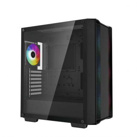 DeepCool CC560 ARGB V2 - Mid tower - ATX - windowed side panel (tempered glass) - no power supply (ATX  /  PS / 2) - black - USB / Audio - 11
