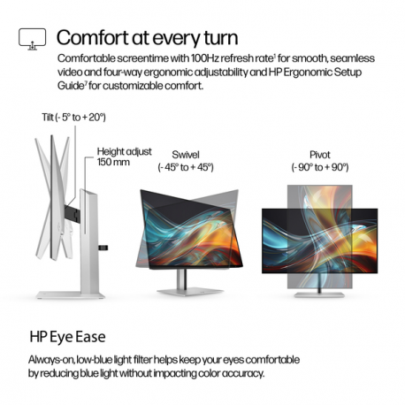 HP 724pn - Series 7 Pro - LED monitor - 24" - 1920 x 1200 WUXGA @ 100 Hz - IPS - 350 cd / m² - 1500:1 - 5 ms - HDMI, DisplayPort - black, silver - 8