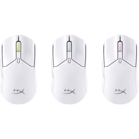HyperX Pulsefire Haste 2 Mini - Mouse - optical - 6 buttons - wireless, wired - 2.4 GHz, Bluetooth 5.1 - white - 5