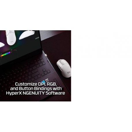 HyperX Pulsefire Haste 2 Mini - Mouse - optical - 6 buttons - wireless, wired - 2.4 GHz, Bluetooth 5.1 - white - 6