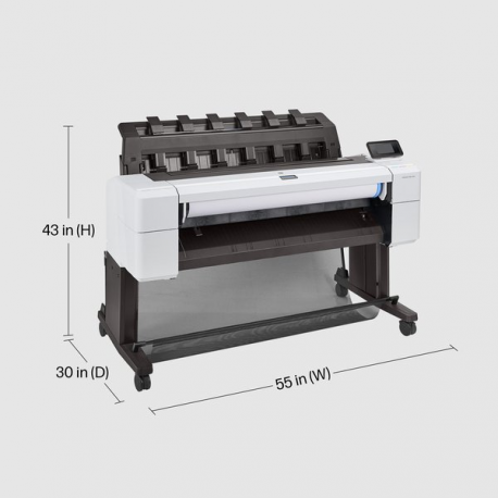 HP DesignJet T1600 - 36" large-format printer - colour - ink-jet - Roll (91.4 cm x 91.4 m), 914 x 1219 mm - 2400 x 1200 dpi - up to 3 ppm (mono)  /  up to 3 ppm (colour) - capacity: 1 roll - Gigabit LAN - cutter - 1