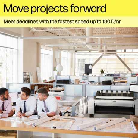 HP DesignJet T1600dr PostScript - 36" large-format printer - colour - ink-jet - Roll (91.4 cm x 91.4 m), 914 x 1219 mm - 2400 x 1200 dpi - up to 0.32 min / page (mono)  /  up to 0.32 min / page (colour) - capacity: 2 rolls - Gigabit LAN - cutter - 4
