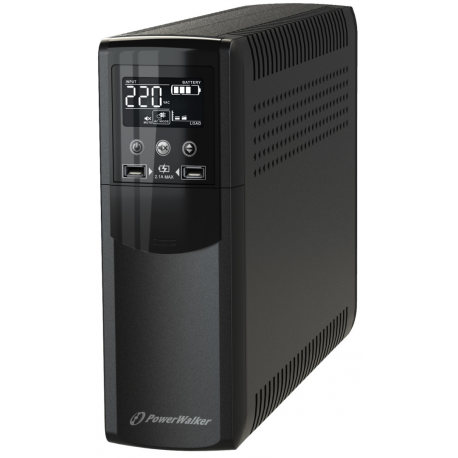 PowerWalker VI 1500 CSW - UPS - AC 170-280 V - 900 Watt - 1500 VA - 9 Ah - USB - output connectors: 4 - 3