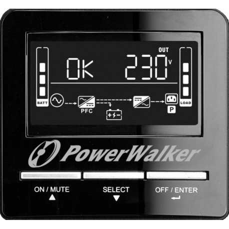 PowerWalker VI 3000 CW - UPS - AC 162-290 V - 2100 Watt - 3000 VA - 9 Ah - RS-232, USB - output connectors: 8 - 6