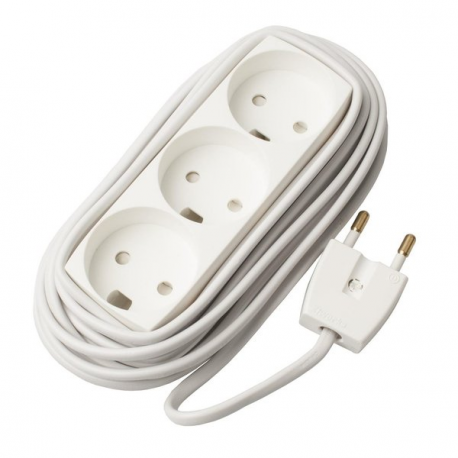 MicroConnect - Power strip - input: power - output connectors: 3 (power) - 5 m - white - 0