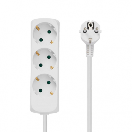MicroConnect 3-Way - Power strip - input: power - output connectors: 3 - 1.8 m - white - 1