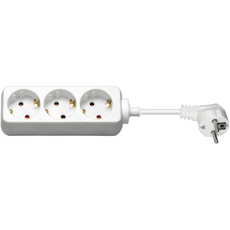 MicroConnect 3-Way - Power strip - input: power - output connectors: 3 - 1.8 m - white - 2