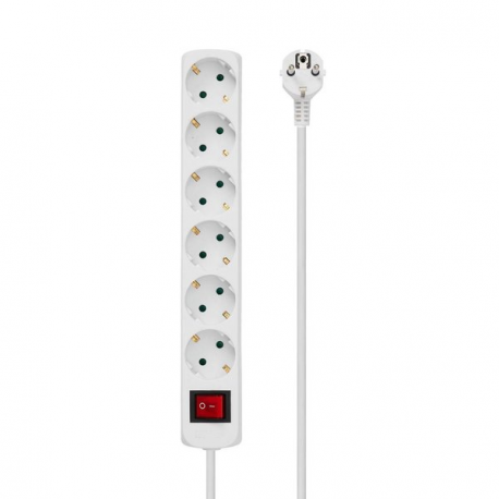 MicroConnect - Power strip - input: CEE 7/7 - output connectors: 6 - 5 m - white - 1