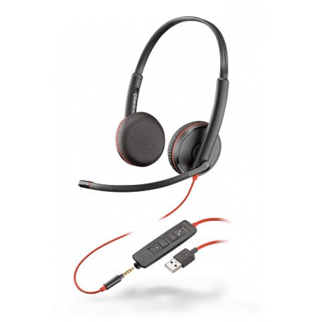 Poly Blackwire C3225 USB - 3200 Series - headset - on-ear - wired - USB, 3.5 mm jack - noise isolating - 0