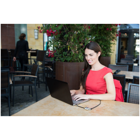 Kensington MiniSaver Mobile Lock - Notebook locking cable - black - 1.8 m - 37