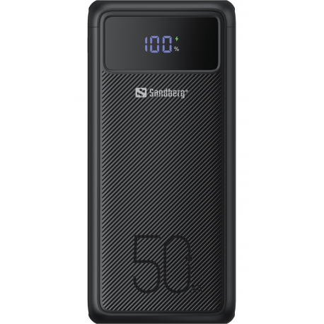 Sandberg Active - Power bank - 50000 mAh - 185 Wh - 5 A - 3 output connectors (USB) - on cable: USB, USB-C - 3