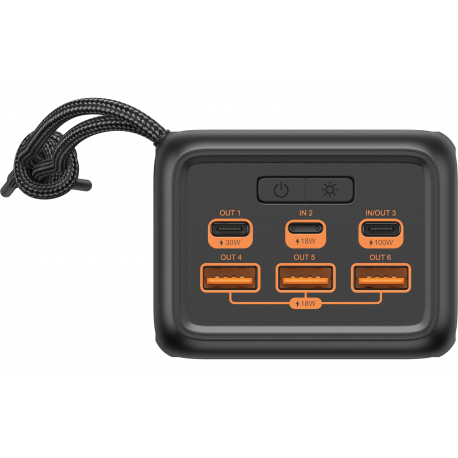 Sandberg Active - Power bank - 50000 mAh - 185 Wh - 5 A - 3 output connectors (USB) - on cable: USB, USB-C - 5