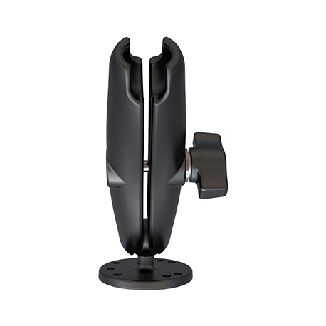 RAM RAM-B-103U-C - Mounting component (double socket arm, round base) - rubber, marine grade aluminium - powder coat - 2