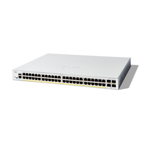 Cisco Catalyst 1300-48P-4X - Switch - L3 - Managed - 48 x 10 / 100 / 1000 (PoE+) + 4 x 10 Gigabit SFP+ - rack-mountable - PoE+ (375 W) - 0