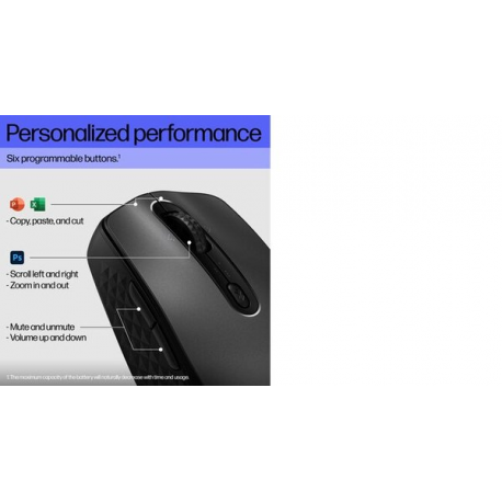 HP 695 - Mouse - Qi-Charging - 7 buttons - wireless - Bluetooth - black - 4