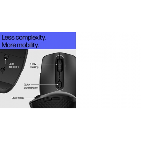 HP 695 - Mouse - Qi-Charging - 7 buttons - wireless - Bluetooth - black - 10