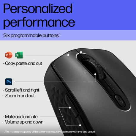 HP 695 - Mouse - Qi-Charging - 7 buttons - wireless - Bluetooth - black - 21