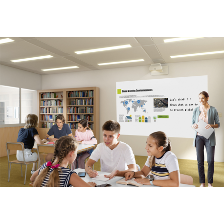 Epson EB-760WI - 3LCD projector - 4100 lumens (white) - 4100 lumens (colour) - WXGA (1280 x 800) - 16:10 - ultra short-throw lens - 802.11a / b / g / n / ac wireless  /  LAN /  Miracast - white - 10