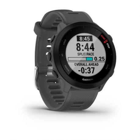 Garmin Forerunner 55 - Sport watch with band - silicone - display 1.04" - Bluetooth, ANT+ - 37 g - monterra grey - 2