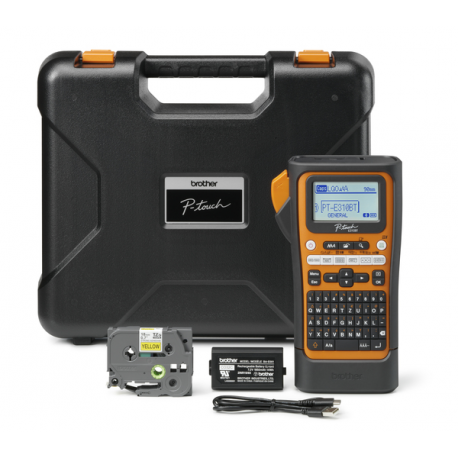Brother P-Touch PT-E310BTVP - Labelmaker - B/W - thermal transfer - Roll (1.8 cm) - 180 dpi - up to 20 mm/sec - USB 3.0, Bluetooth 5.0 - cutter - print preview - orange, black - 5