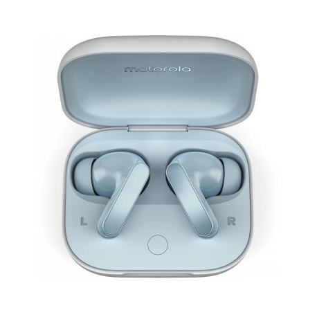 Motorola - True wireless earphones with mic - in-ear - Bluetooth - active noise cancelling - glacier blue - 0