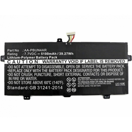 CoreParts - Laptop battery - lithium polymer - 5100 mAh - 39.3 Wh - black - for Samsung ATIV Book 9 Spin 940X3L; Notebook 9 900X5LI - 0