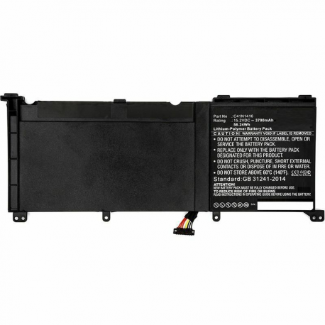 CoreParts - Laptop battery - lithium polymer - 3700 mAh - 56.2 Wh - black - for ASUS N501JW - 0