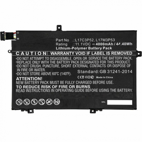 CoreParts - Laptop battery - Lithium Ion - 4000 mAh - 44.4 Wh - black - for Lenovo ThinkPad L480 20LS - 0
