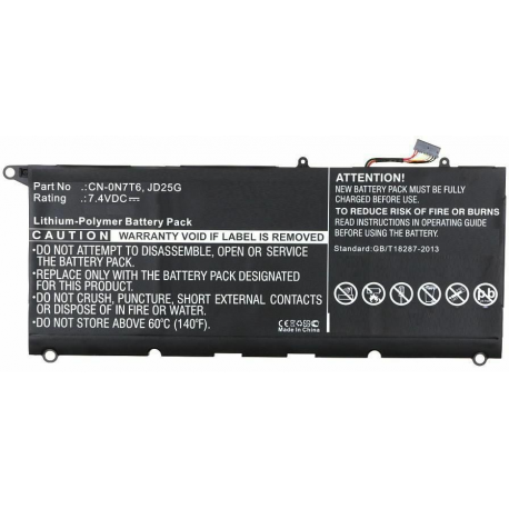 CoreParts - Laptop battery - Li-Pol - 7300 mAh - 54 Wh - black - for Dell XPS 13 9343 (OEM 0N7T6, 90V7W, CN-0N7T6, DIN02, JD25G, RWT1R, 0N7T6 , RWT1R , 0DRRP, JHXPY) - 2