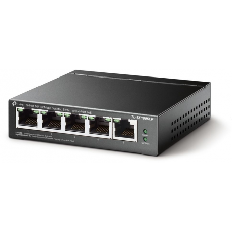 TP-Link TL-SF1005LP - V1 - switch - unmanaged - 5 x 10 / 100 (4 PoE) - desktop, wall-mountable - PoE (41 W) - 2