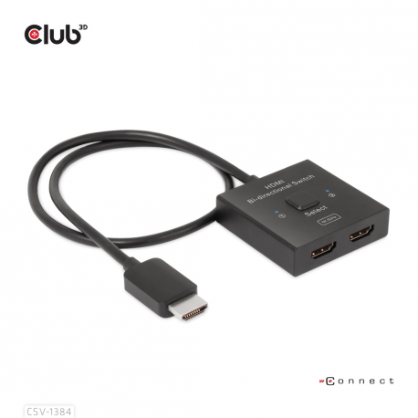 Club 3D CSV-1384 - Video / audio switch - 2-in-1, bi-directional - 2 x HDMI - desktop - 0