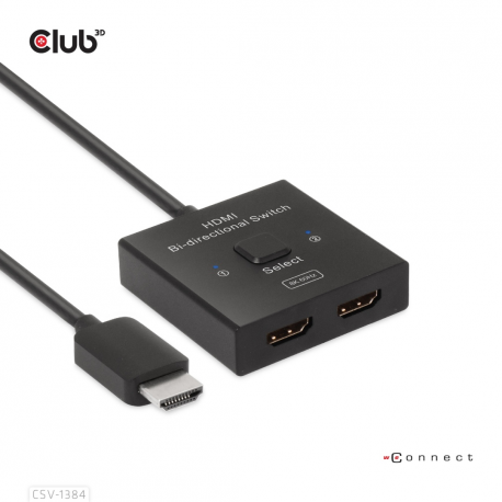 Club 3D CSV-1384 - Video / audio switch - 2-in-1, bi-directional - 2 x HDMI - desktop - 2
