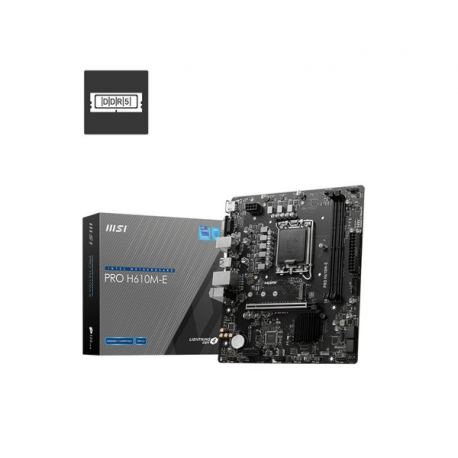 MSI PRO H610M-E - Motherboard - micro ATX - LGA1700 Socket - H610 Chipset - USB 3.2 Gen 1 - Gigabit LAN - onboard graphics (CPU required) - HD Audio (8-channel) - 0