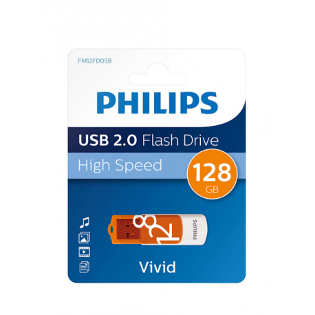 Philips FM12FD05B Vivid Edition 2.0 - USB flash drive - 128 GB - USB 2.0 - snow white - 1