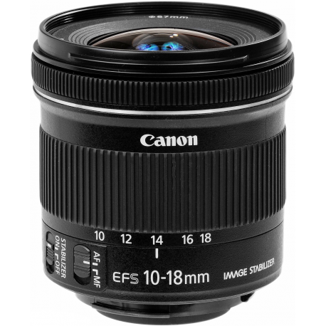 Canon EF-S - Wide-angle zoom lens - 10 mm - 18 mm - f / 4.5-5.6 IS STM - Canon EF - for EOS 100, 1200, 650, 70, 700, Kiss X6i, Kiss X7, Kiss X70, Kiss X7i, Rebel SL1, Rebel T5i - 0