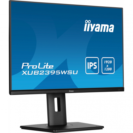 iiyama ProLite XUB2395WSU-B5 - LED monitor - 23" (22.5" viewable) - 1920 x 1200 WUXGA @ 75 Hz - IPS - 250 cd / m² - 1000:1 - 4 ms - HDMI, VGA, DisplayPort - speakers - black, matte - 1