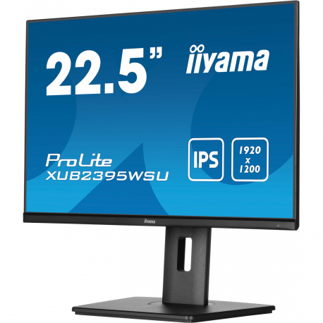 iiyama ProLite XUB2395WSU-B5 - LED monitor - 23" (22.5" viewable) - 1920 x 1200 WUXGA @ 75 Hz - IPS - 250 cd / m² - 1000:1 - 4 ms - HDMI, VGA, DisplayPort - speakers - black, matte - 2