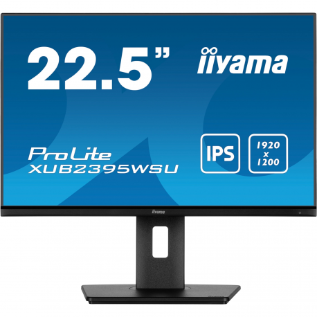 iiyama ProLite XUB2395WSU-B5 - LED monitor - 23" (22.5" viewable) - 1920 x 1200 WUXGA @ 75 Hz - IPS - 250 cd / m² - 1000:1 - 4 ms - HDMI, VGA, DisplayPort - speakers - black, matte - 9