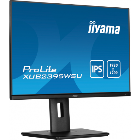 iiyama ProLite XUB2395WSU-B5 - LED monitor - 23" (22.5" viewable) - 1920 x 1200 WUXGA @ 75 Hz - IPS - 250 cd / m² - 1000:1 - 4 ms - HDMI, VGA, DisplayPort - speakers - black, matte - 12