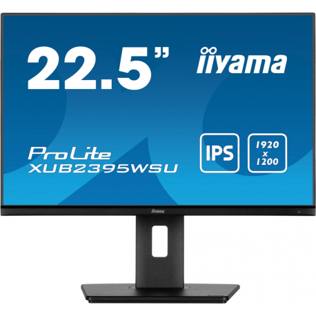 iiyama ProLite XUB2395WSU-B5 - LED monitor - 23" (22.5" viewable) - 1920 x 1200 WUXGA @ 75 Hz - IPS - 250 cd / m² - 1000:1 - 4 ms - HDMI, VGA, DisplayPort - speakers - black, matte - 22