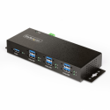 StarTech.com 7-Port Managed USB Hub with 7x USB-A, Heavy Duty with Metal Industrial Housing, ESD & Surge Protection, Wall / Desk / Din-Rail Mountable, USB 3.0 / 3.1 / 3.2 Gen 1 5Gbps - Hub - 6 x USB 3.2 Gen 2 + 1 x USB 3.2 Gen 1 - desktop, DIN rail mountable, wall-mountable - TAA Compliant