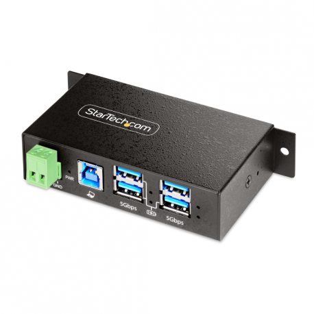 StarTech.com 4-Port Managed USB Hub with 4x USB-A, Heavy Duty with Metal Industrial Housing, ESD & Surge Protection, Wall / Desk / Din-Rail Mountable, USB 3.0 / 3.1 / 3.2 Gen 1 5Gbps - Hub - 3 x USB 3.2 Gen 2 + 1 x USB 3.2 Gen 1 - desktop, DIN rail mountable, wall-mountable - TAA Compliant - 0
