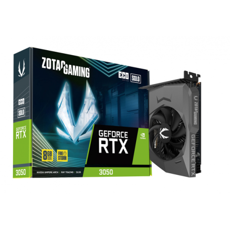 ZOTAC GAMING GeForce RTX 3050 ECO SOLO - Graphics card - GF RTX 3050 - 8 GB GDDR6 - PCIe 4.0 x8 - HDMI, 3 x DisplayPort - 6