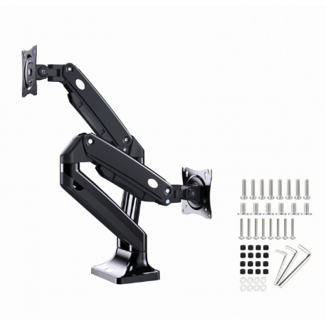 Gembird - Mounting kit (desk mounting arm) - for 2 flat panels - full motion - aluminium, steel - screen size: 17"-35" - 5