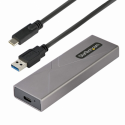 StarTech.com USB-C 10Gbps to M.2 NVMe or M.2 SATA SSD Enclosure, Tool-free M.2 PCIe / SATA NGFF SSD Enclosure, Portable Aluminum Case, USB Type-C & USB-A Host Cables, For 2230 / 2242 / 2260 / 2280 - Works w /  Thunderbolt 3 (M2-USB-C-NVME-SATA) - Storage enclosure - M.2 - M.2 Card (PCIe NVMe & SATA) - USB-C 3.2 (Gen 2) - space grey