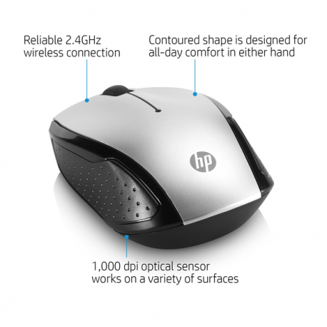 HP 200 - Mouse - right and left-handed - optical - wireless - 2.4 GHz - USB wireless receiver - for OMEN by HP Laptop 16, 17; Chromebook 14; Pavilion TP01; Pavilion x360 Laptop - 5