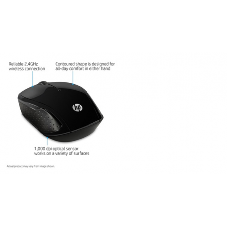 HP 200 - Mouse - right and left-handed - optical - wireless - 2.4 GHz - USB wireless receiver - for OMEN by HP Laptop 16, 17; Chromebook 14; Pavilion TP01; Pavilion x360 Laptop - 7