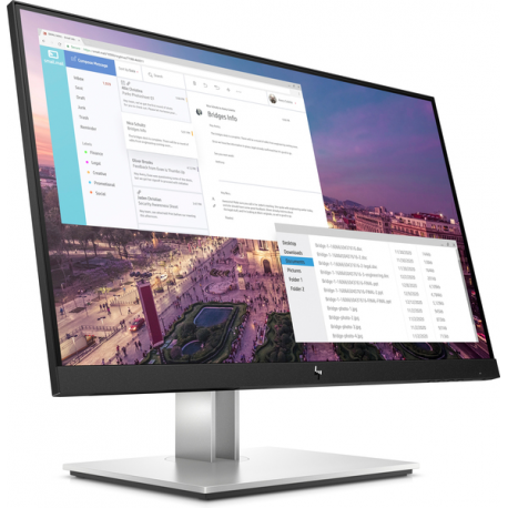 HP E23 G4 - E-Series - LED monitor - 23" - 1920 x 1080 Full HD (1080p) @ 60 Hz - IPS - 250 cd / m² - 1000:1 - 5 ms - HDMI, VGA, DisplayPort - black, silver - promo - for P / N: 5P6P8EA#ABU - 1